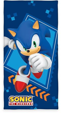 Herding Badetuch Sonic, 75 x 150 cm, Kleines weiches Kinder-Handtuch für Bad und Strand, 100% Baumwolle