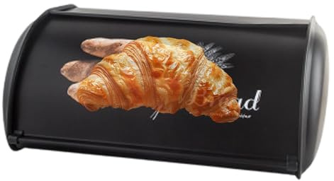 syayw con tapa deslizante, caja de pan con cuerpo de acero, para guardar pan fresco, con tapa sin | caja de almacenamiento para postres y galletas
