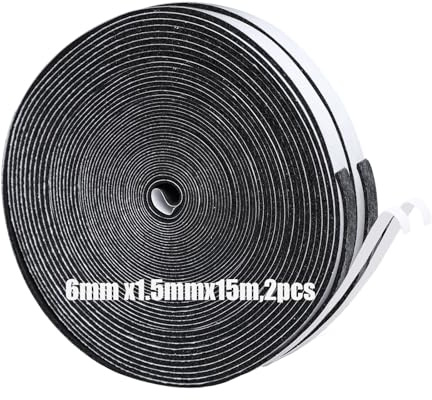 Foam Insulation Tape Self Adhesive,6mm(W) x1.5mm(T) x15m(L)-2pcs,Weather Stripping for Doors and Windows,Sound Proof Soundproofing Door Seal,Weatherstrip,Cooling,Air Conditioning Seal Strip