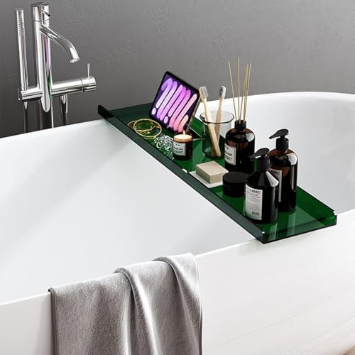 MIDUOLAI 02,80cm,Transparente Badewannenablage, Badezimmer Regal Aus Acryl, LuxuriöSes Badezimmer Regal, Wasserdichtes Badezimmer zubehöR, Multifunktionales BadewannenzubehöR