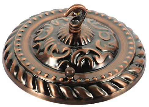 HOMSFOU Deckenbaldachin Kronleuchter Montageplatte Retro Hakenplatte in Rotbronze Mit Hoher Festigkeit Für Pendelleuchten Selbstgemacht Leuchtenhalterung Innenbereich