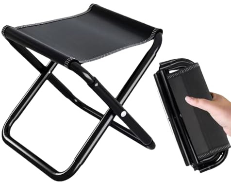 Alfven Sgabello da campeggio Sgabello pieghevole portatile 200 kg (440 libbre), pieghevole da 30 cm con borsa per riporre gli oggetti per la pesca, i viaggi, le escursioni, i b