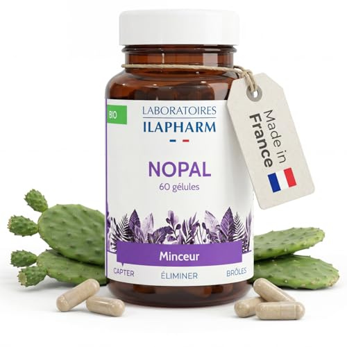 Nopal Bio Extra Fort | Coupe-Faim Naturel | 60 Gélules Vegan | Ilapharm | Figuier de Barbarie certifié bio | Neopuntia | Sans Additif | Gélules Origine Végétale | Satiété | Contrôle Poids