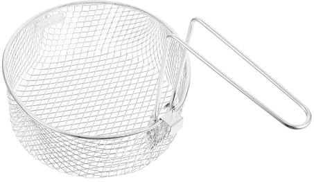 SOLUSTRE Panier à Friture Avec Poignée Antidérapante Pour Friteuse Panier Profond Métal Pour Cuisiner Frites Et Légumes Gadget De Cuisine Pratique