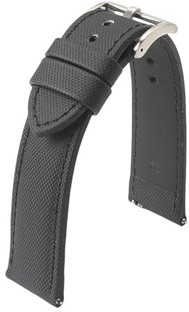 HRTUFN cuicu Bracelet de montre en toile voile qualité supérieure 18 mm, 19, 20, 22, nylon imperméable, à dégagement rapide(Black bk line,19mm)