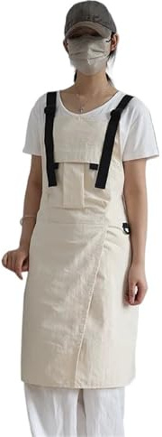RRYPBOVG Delantales De Herramientas Delantal de trabajo impermeable y resistente al aceite, for manualidades, cerámica, pintura, protección, ropa, uso doméstico, utensilios for parejas(Beige)