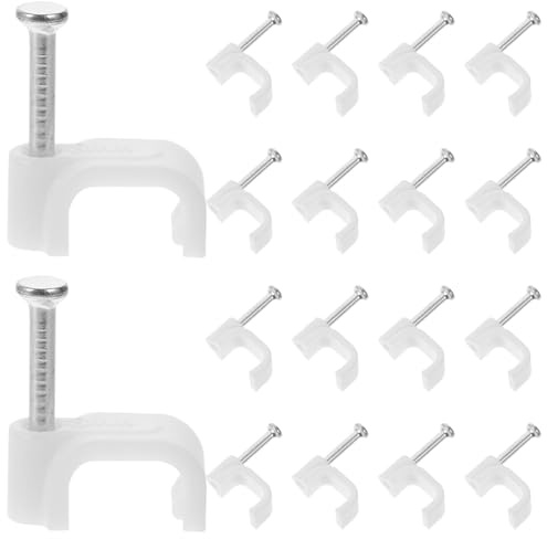 Yardenfun 300 pezzi Clip con Chiodi per Cavi Ethernet e Morsetti da Parete per Fissaggio Multiplo di Cavi per Organizzare e Tenere in Ordine Cavi Coassiali in Casa e Ufficio