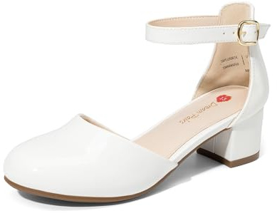 DREAM PAIRS Ballerine Bambina, Eleganti Scarpe Tacco Bambina con Cinturino alla Caviglia per Bambine, Piccole e Grandi, da Sposa e Feste