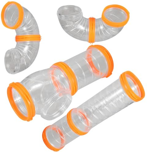 jojofuny Kit de Tubes Extérieurs pour Hamster Tunnel de Cage Plastique Transparent de Tunnels à Monter Soi-même pour Petits Animaux