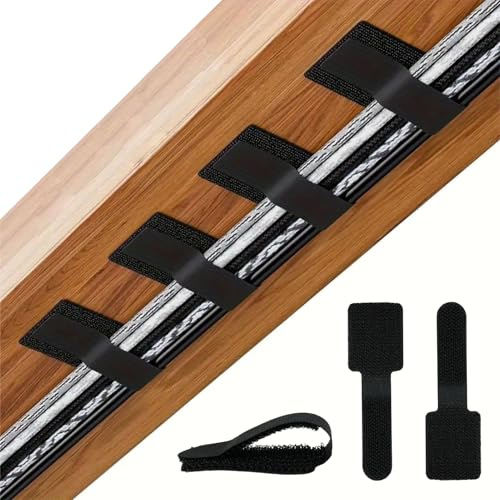 Organizador de Cables Adhesivo Reutilizable, Cables para Escritorio, Sujeta Cables Adhesivo, Bridas para TV, PC y Portátil, 50 Tiras Resistentes para Oficina y Hogar
