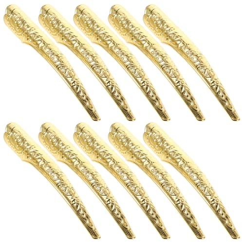 JOINPAYA Anillos de Punta de Dedo Dorados de Hierro para Disfraz de Halloween, 10 Piezas Diseño Hueco, Accesorios para Manicura y Protección en Actuaciones