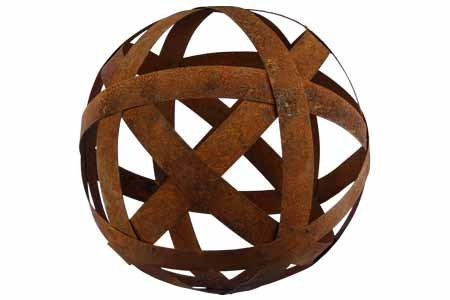 Rost Kugel 30 cm Blechstreifen Deko Dekoration Edelrost Garten Eisen Metall