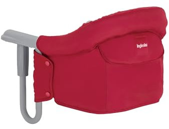 Inglesina Fast, Faltbarer Tischsitz, Rot (Red), Einfach zu transportieren, Waschbar, Sichere Installation, Bis zu 15 kg, 35 x 27 x 42 cm