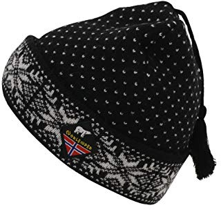 Norlender 100% Norwegian Wool Dot Print Hat (Black)