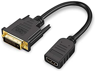 CableCreation HDMI auf DVI Kabel, 0.15M Bidirektional HDMI-Buchse auf DVI (24+1) Stecker-Adapterkabel, HDMI DVI Konveter, Unterstützung 1080P, 3D, Vergoldete, 0.5Ft/Schwarz