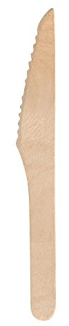 ABENA Gastro-Line 16cm Wooden Knife Made From Birchwood & 100% Compostable, Offering a Wood Cutlery Eco-Labelled Alternative to Plastic Disposable Cutlery (Pack of 100)