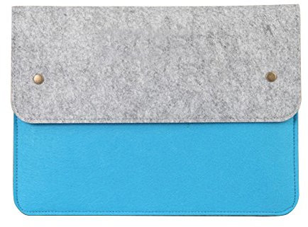 LaoZan 10-17 pollici Custodia per Notebook con Feltro Ultrabook Netbook Borsa per Portatile Laptop per MacBook 14 Grigio Sky Blu