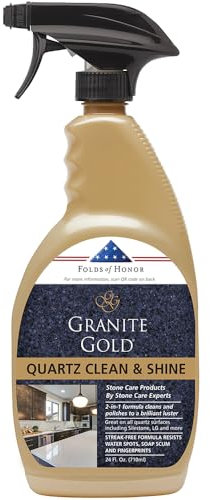 Granite Gold GG0069 Quartz Brite Spray Deeps Cleans and Polishes Quartz Surfaces, 24 Ounce