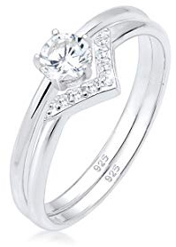 Elli Damen-Solitär Jahresring 925 Sterling Silber zirkonia 0603442018