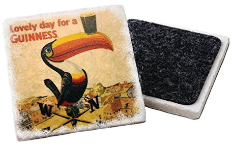 Guinness Stone Coaster with Toucan on a Weathervane Design