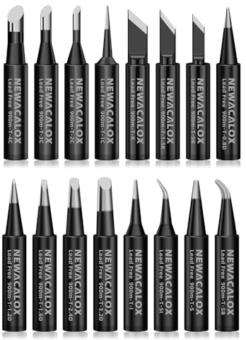 Soldering Iron Tips 900M Solder Lead-free Tips 16pcs for HAKKO 936,937,907 Atten, Quick,Ryobi, Aoyue, Yihua,Vastar,Sywon,Tabiger,SOAIY and X-Tronic Solder Gun/Station (Black)