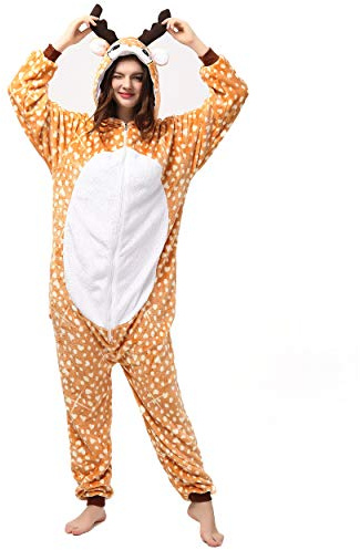Katara 1744 (30+ Designs) REH-Kostüm Hirsch Hellbraun, Unisex Onesie/Pyjama-Qualität für Erwachsene