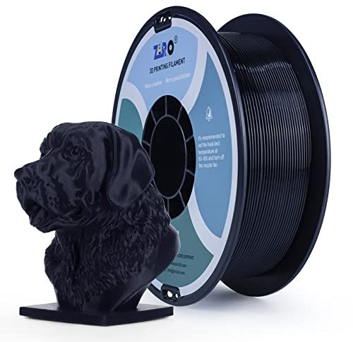 ZIRO PETG Filament 1.75mm 3D Drucker Filament PETG 1.75 1kg, Maßgenauigkeit +/-0.03mm, Schwarz