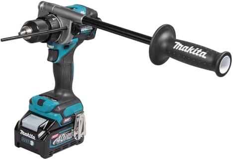 Makita HP001GM201 - Taladro atornillador de percusión de 13 mm, sin escobillas, XGT + 2 baterías 40 Vmax 4 Ah Li-ION BL4040 + cargador DC40RA + estuche Makpac