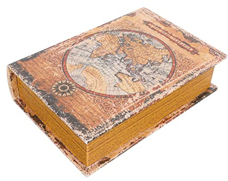 Zerodeko Boîtes Décoratifs en Forme de Livre Vintage Boîtes de Bibelot D' Artisanat Livre de Bureau Faux Invisible Boîte à Bijoux Bibliothèque Bibliothèque Ornement (24X17cm)