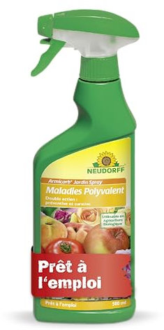 Neudorff Armicarb Jardin Spray Maladies Polyvalent – Combat les maladies fongiques comme l'oïdium sur les fruits et légumes. Prêt à l'emploi, 500 ml