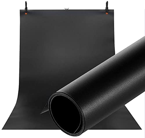 Selens 120x240cm PVC Hintergrund Fotografie Schwarz Hintergründe Fotohintergrund Wasserdicht Matt Glatte Background für Fotostudio Portrait Produkt Essen Foto Haustier Kosmetik Photography Backdrop