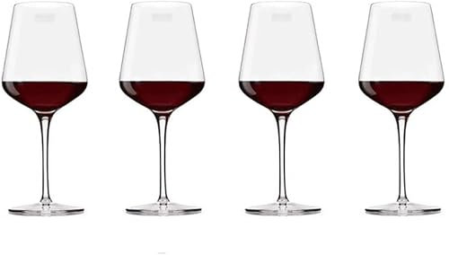 Habiba Weingläser Rotweingläser Exquisite Weingläser Premium mundgeblasenes kristallklares Glas Set mit 4 Geschenkboxen für jeden Anlass Einzigartige Hochzeit Sauber