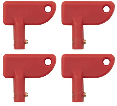 ZEALfix 4 llaves de repuesto para interruptor de desconexión de batería principal de batería de corte de energía para barcos de 12 V, 24 V, coche, yate, caravana,llaves universales