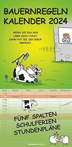 Bauernregeln 2024 Familienplaner - Familien-Timer - Termin-Planer - Kinder-Kalender - Familien-Kalender - 22x45