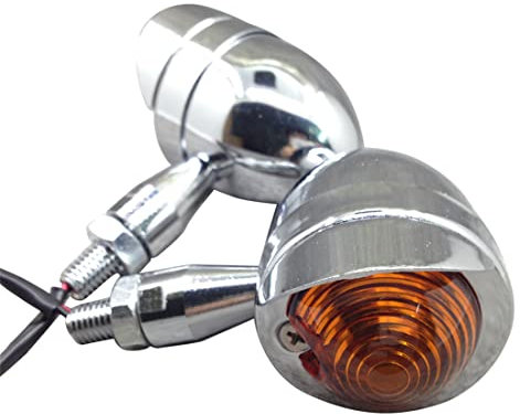 Yecnecty 1 paire de clignotants de moto universels chromés en alliage de scooter clignotants avant et arrière visière pour harley honda yamaha suzuki