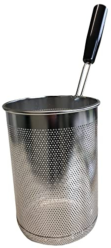 FBR0279 - CESTINO MADE IN ITALY CUOCIPASTA PROFESSIONALE 1/6 ROTONDO DIAM. 153 X ALT. 215 MM IN ACCIAIO INOSSIDABILE AISI 304 CESTELLO CUOCI PASTA INOX GN 1/6