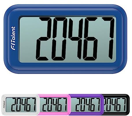 Pedometer for Walking Steps, 3D Accurate Simple Pedometer, Step Counter for Kids Men Women Seniors, Step Tracker with Clip Lanyard, Blue