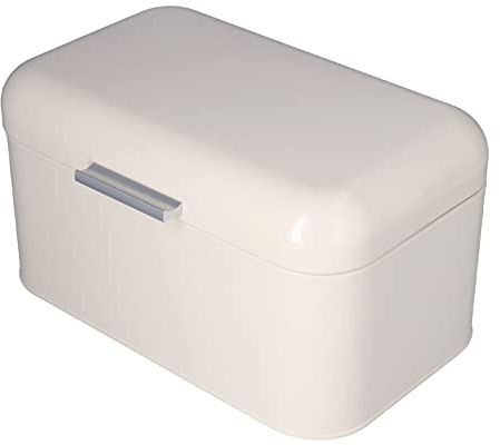 TOPINCN Milchig weiße Brotbox, Aufbewahrungsbox, Brotkasten, Vorratsdose, Retro Blech, Eisenpulver, Brot Aufbewahrungsbox, Organizer, Tasche, Organizer