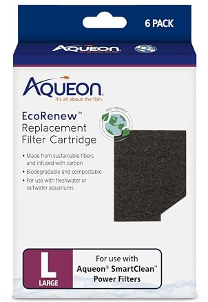 Aqueon Genuine EcoRenew Filter Cartridges, for Freshwater and Saltwater Aquariums, Large, 6-Pack