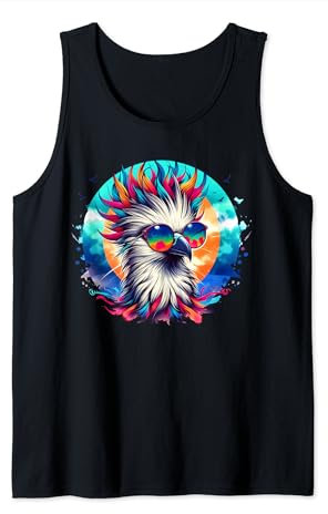 Coole Batik-Sekretär-Sonnenbrille Vogel Illustration Kunst Tank Top