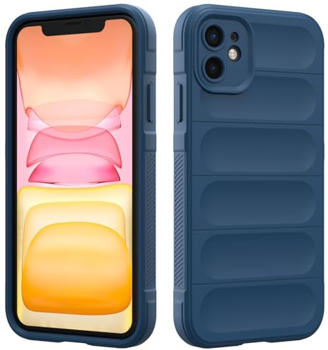 Custodia Compatibile con iPhone 11, Silicone Custodia per Tutto il Corpo, Copertura Antiurto con Fotocamera Protettivo, Cover Morbida al Tatto con Fodera in Microfibra - Blu Scuro