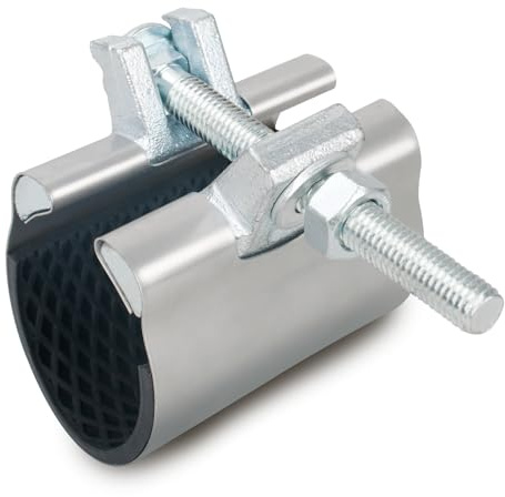 Stainless Steel Pipe Repair Clamp - 2 x 3 with One Bolt - Fix Water or Copper Pipe Leaks - Includes Repair Kit (50-54MM)