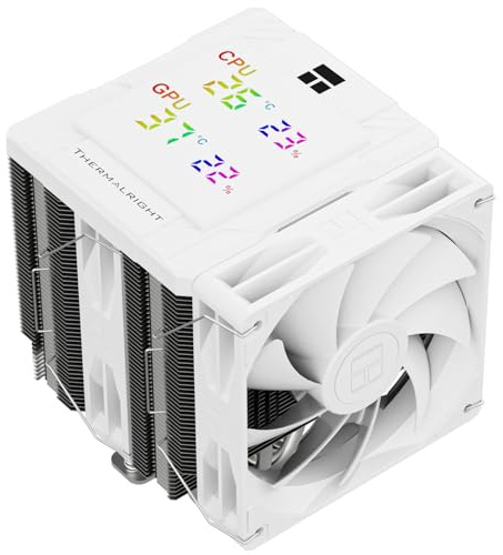 Thermalright Peerless Assassin 120 CPU-kylare, digital skärm, 6 värmerör för AM4/AM5, Intel LGA1700/1851/1150/1151/1200, vit