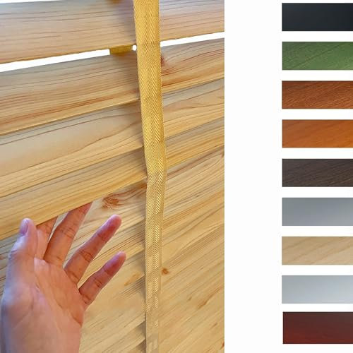 Jalousie Holzjalousie Jalousien Verdunkelung 50mm Lamellen, Sichtschutz Vorhänge 30/60/80/100/120/160cm, Wärmedämmung Jalousette, Massivholz Jalousetten Für Innen Sonnenschutz(Wood Color)