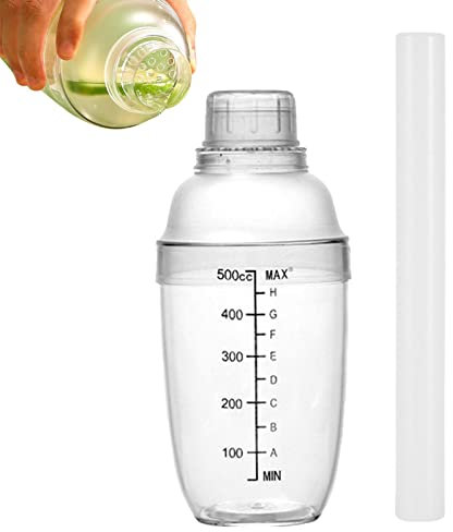 Barkeeper Shaker - Coctelera a prueba de fugas con escala de medición y de limón | Mezclador transparente para de bar, café y bebidas mixtas creativas