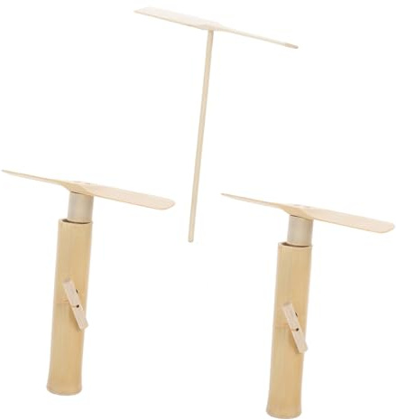 VANZACK 3stücke Bambus-Libelle Spielzeug Tragbar Fliegendes Kinderspielzeug Pull String Libellen Für Outdoor-Spiel Kreatives Fliegendes Bambus-Design