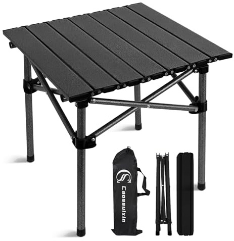 Campingbord, fällbord av aluminium, bärbar fällstol ultralätt med bärväska, campingbord, litet bord för trädgård, vandring, camping