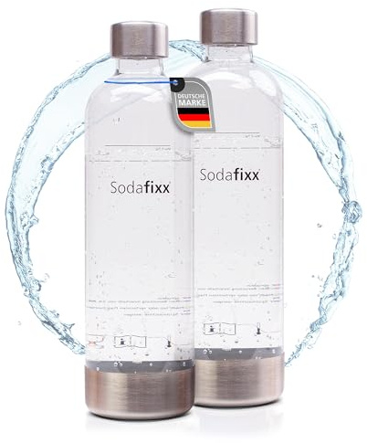 Sodafixx PET Wasserflaschen Doppelpack 2x 0,85L - Ersatzflaschen für Wassersprudler mit Schraubgewinde - kompatibel mit Sodafixx, Aarke Carbonator 2 & 3, Brita SodaONE, Sodapop Cooper & Lucky Moose