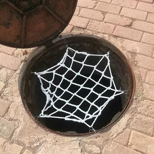 Wellhead - Redes de seguridad, malla protectora anticaídas para cubiertas de alcantarilla, evita la caída de objetos, diseño de cuerda circular para una mayor protección