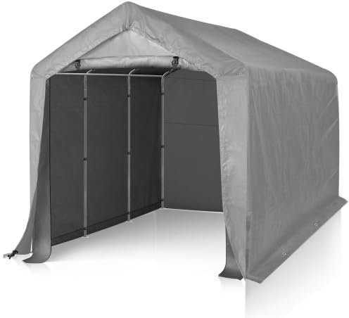 Bonnlo Carport Garagenzelt 180X180cm, Winterfest Aufblasbar Lagerzelt Gerätehaus mit Stabiler Stahlrohrkonstruktion, Autozelt, Dunkelgrau (180X180cm)